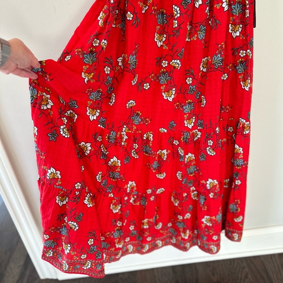 NWT($168) MAX STUDIO FLORAL TIERED COTTON BLEND MAXI
RED FLOATY FLORA Size Med - Picture 6 of 14